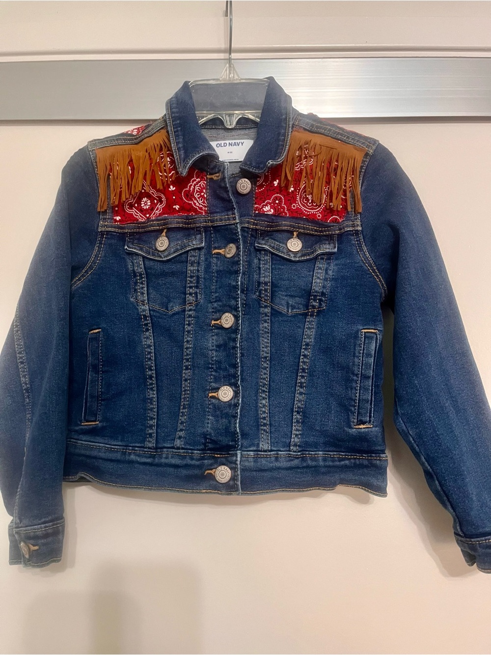 Kids western theme down jacket